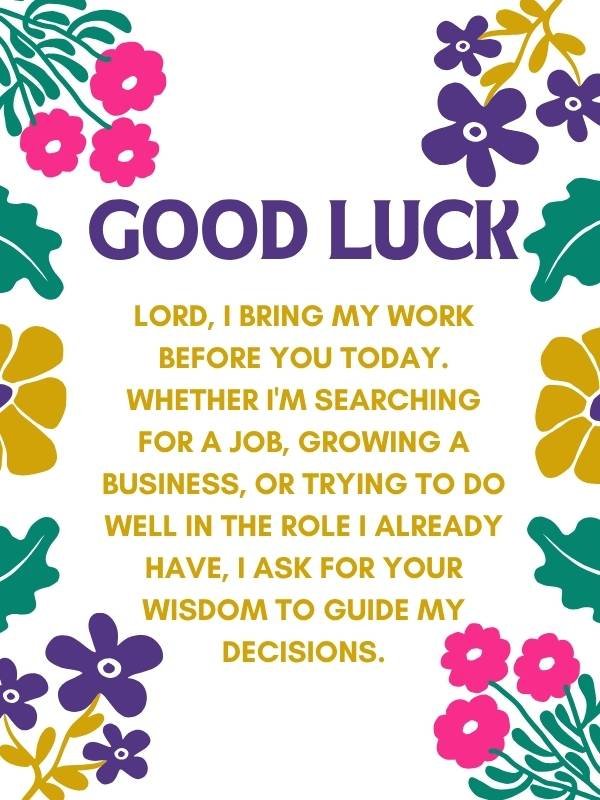Prayer for Good Luck and Success in Career and Business